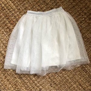 Tulle skirt size 8 white and silver